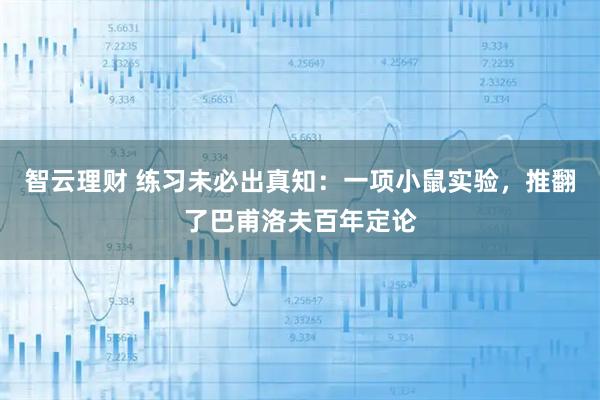 智云理财 练习未必出真知：一项小鼠实验，推翻了巴甫洛夫百年定论